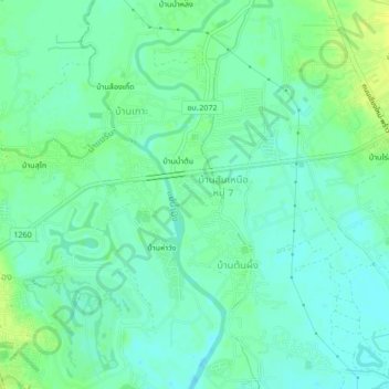 Ban Kun Mongkhon topographic map, elevation, terrain