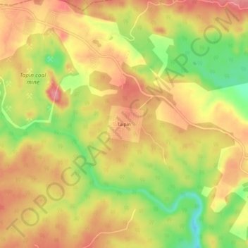 Taipin topographic map, elevation, terrain