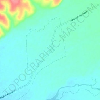 Karymay topographic map, elevation, terrain