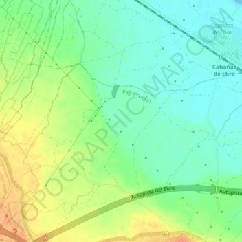 Azuer topographic map, elevation, terrain