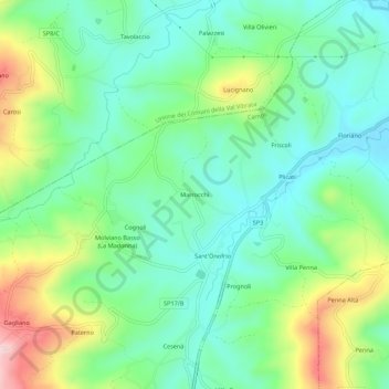 Marrocchi topographic map, elevation, terrain