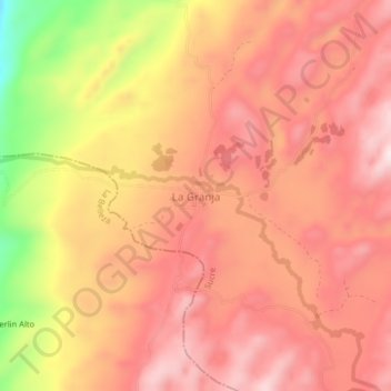 La Granja topographic map, elevation, terrain