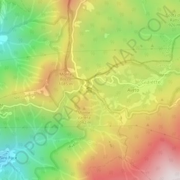 Passo del Bocco topographic map, elevation, terrain