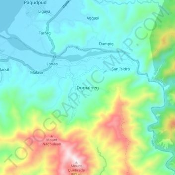 Dumalneg topographic map, elevation, terrain