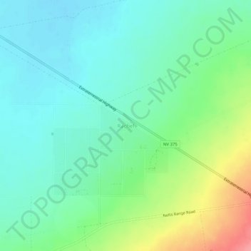 Rachel topographic map, elevation, terrain