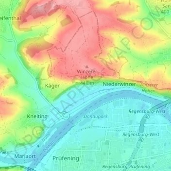 Oberwinzer topographic map, elevation, terrain