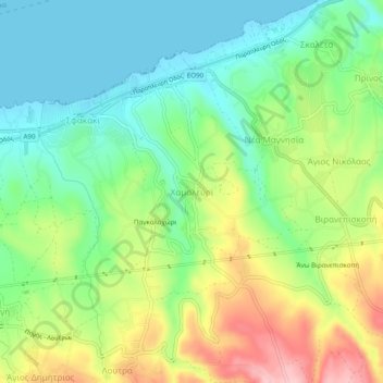 Chamalevri topographic map, elevation, terrain
