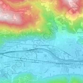 Poisatto topographic map, elevation, terrain