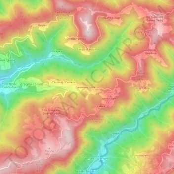 Preserie topographic map, elevation, terrain