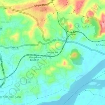 Darbar Hill topographic map, elevation, terrain