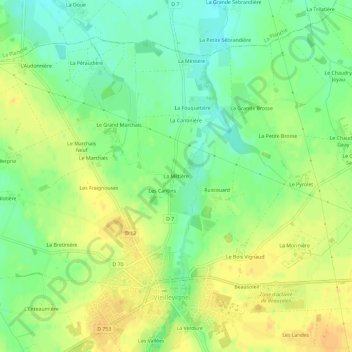 La Miltière topographic map, elevation, terrain
