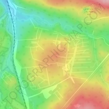 Warinsart topographic map, elevation, terrain