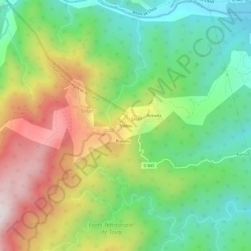 Tribbiu topographic map, elevation, terrain