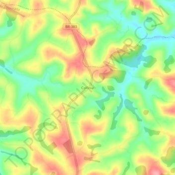 Colônia topographic map, elevation, terrain