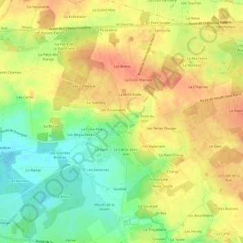 La Margaudrie topographic map, elevation, terrain