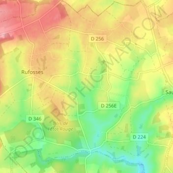 Hameau Rabusquet topographic map, elevation, terrain