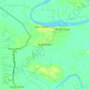 Tanah Putih topographic map, elevation, terrain