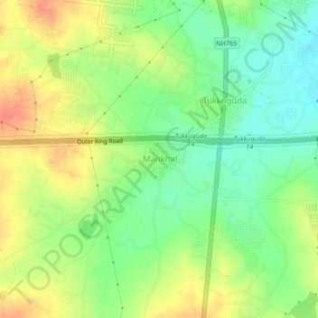 Mankhal topographic map, elevation, terrain