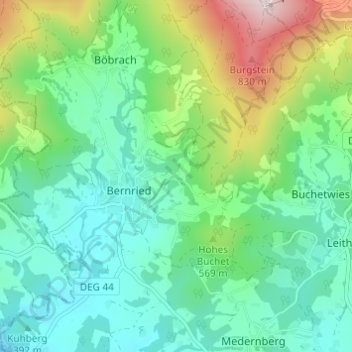 Ebengasse topographic map, elevation, terrain