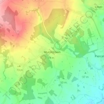 Murrintown topographic map, elevation, terrain