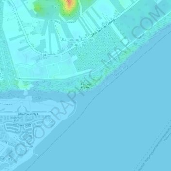 Tanjung Kupang topographic map, elevation, terrain