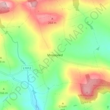 Monaseed topographic map, elevation, terrain