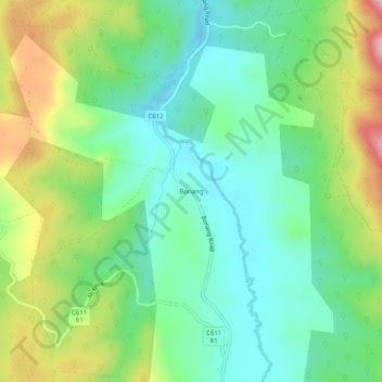 Bonang topographic map, elevation, terrain