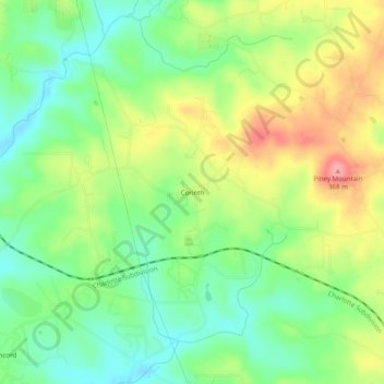 Corinth topographic map, elevation, terrain