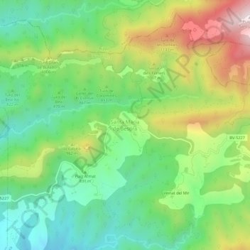 Santa Maria de Besora topographic map, elevation, terrain