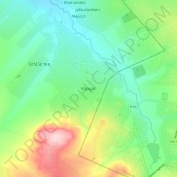 Klipgat topographic map, elevation, terrain
