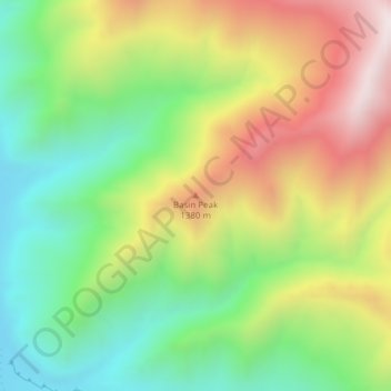 Basin Peak topographic map, elevation, terrain