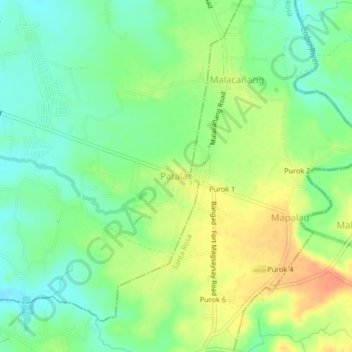 Patalac topographic map, elevation, terrain
