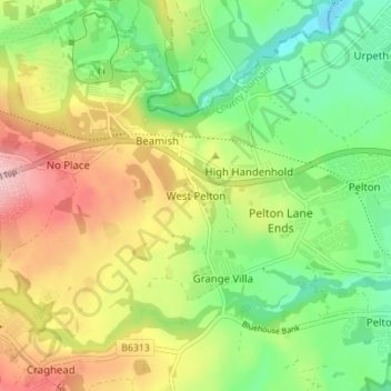 West Pelton topographic map, elevation, terrain