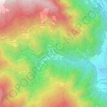 Lussie topographic map, elevation, terrain