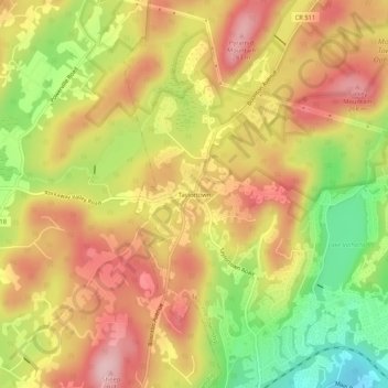 Taylortown topographic map, elevation, terrain