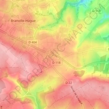 Le Bacchus topographic map, elevation, terrain