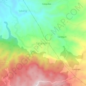 Cang-agong topographic map, elevation, terrain