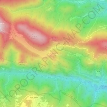 Gisclareny topographic map, elevation, terrain
