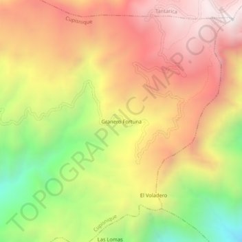 El Voladero / Granero topographic map, elevation, terrain