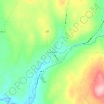 East Hardwick topographic map, elevation, terrain
