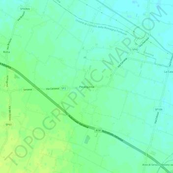 Pievequinta topographic map, elevation, terrain
