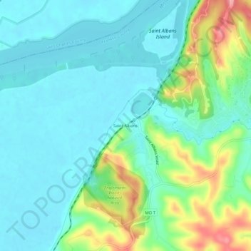 Saint Albans topographic map, elevation, terrain