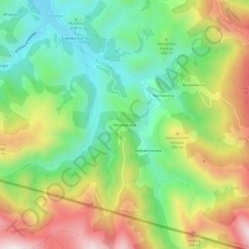 Mandabidea topographic map, elevation, terrain