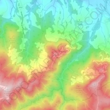 Micciano topographic map, elevation, terrain