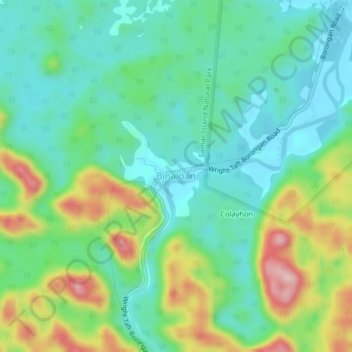 Binaloan topographic map, elevation, terrain