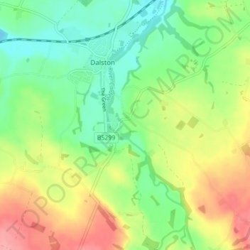 Buckabank topographic map, elevation, terrain
