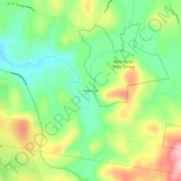 New Forge topographic map, elevation, terrain