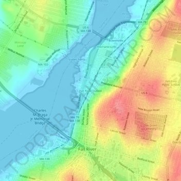 Fall River Station topographic map, elevation, terrain