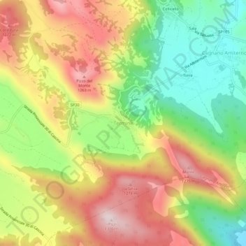 Termine topographic map, elevation, terrain
