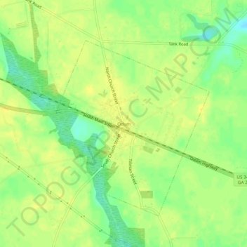 Odum topographic map, elevation, terrain